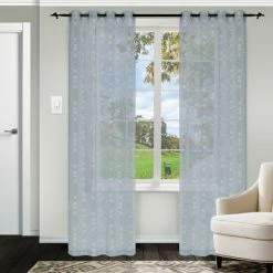 New 😍 Miranda Haus Duhamel Sheer Grommet Curtain Panel Pair Beige ✔️ -Miranda Haus Shop unnamed file 1057