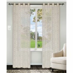 New 😍 Miranda Haus Duhamel Sheer Grommet Curtain Panel Pair Beige ✔️ -Miranda Haus Shop unnamed file 1058