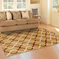 Best Pirce 🥰 Miranda Haus Modern Trellis Geometric Polypropylene Indoor Area Rug Beige 😍 -Miranda Haus Shop unnamed file 1066