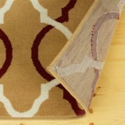 Best Pirce 🥰 Miranda Haus Modern Trellis Geometric Polypropylene Indoor Area Rug Beige 😍 -Miranda Haus Shop unnamed file 1069