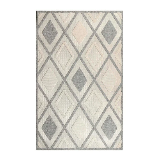 Best Pirce π Miranda Haus Diamond Geometric Lattice Modern Indoor/Outdoor Area Rug Grey π 4 Best Pirce π Miranda Haus Diamond Geometric Lattice Modern Indoor/Outdoor Area Rug Grey π - Image 2