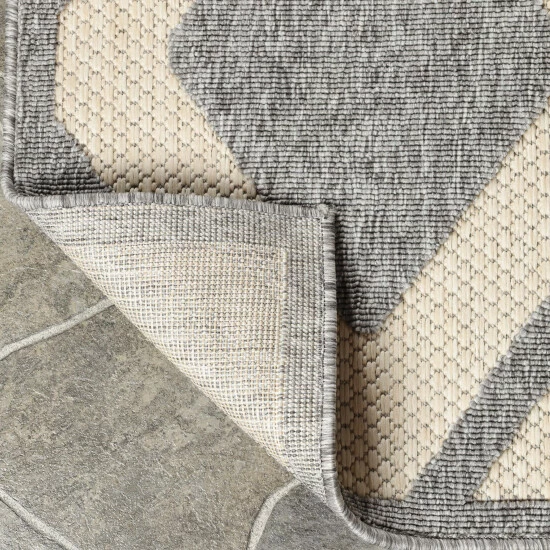 Best Pirce π Miranda Haus Diamond Geometric Lattice Modern Indoor/Outdoor Area Rug Grey π 6 Best Pirce π Miranda Haus Diamond Geometric Lattice Modern Indoor/Outdoor Area Rug Grey π - Image 4