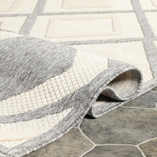 Best Pirce π Miranda Haus Diamond Geometric Lattice Modern Indoor/Outdoor Area Rug Grey π 8 Best Pirce π Miranda Haus Diamond Geometric Lattice Modern Indoor/Outdoor Area Rug Grey π - Image 6