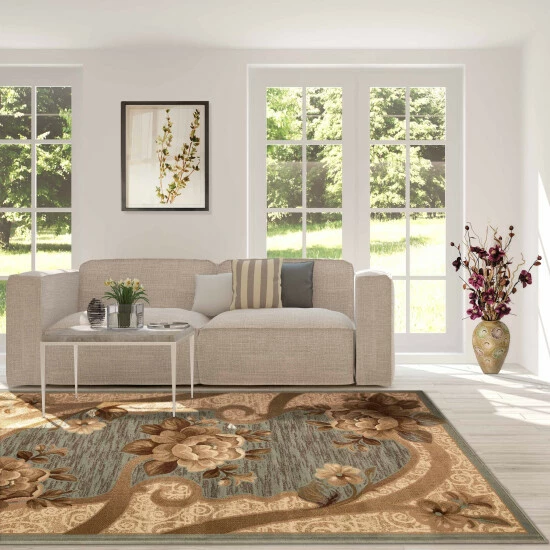 New β€οΈ Miranda Haus Traditional Floral Border Power-Loomed Indoor Area Rug Taupe π 3 New β€οΈ Miranda Haus Traditional Floral Border Power-Loomed Indoor Area Rug Taupe π