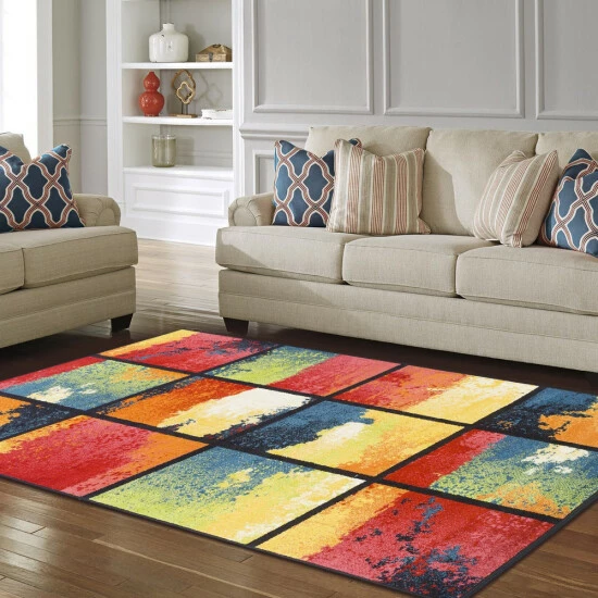 Discount π Miranda Haus Painted Cubes Abstract Tile Indoor Area Rug Collection Red π₯ 3 Discount π Miranda Haus Painted Cubes Abstract Tile Indoor Area Rug Collection Red π₯