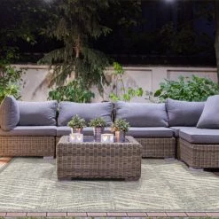 Discount 😉 Miranda Haus Modern Geometric Abstract Indoor/Outdoor Area Rug Cream 😉 -Miranda Haus Shop unnamed file 1170