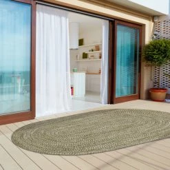 Deals ❤️ Miranda Haus Modern Rustic Bohemian Reversible Multi-Tone Braided Indoor/ Outdoor Area Rug Slate-white 🔔 -Miranda Haus Shop unnamed file 118
