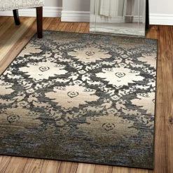 Best reviews of 🌟 Miranda Haus Carlston Printed Non-Slip Washable Indoor Area Rug 🔥