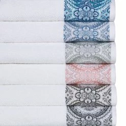 Top 10 🎉 Miranda Haus Medallion Turkish Cotton Soft Absorbent Bath Towel Set By Superior White/navy Blue 👍 -Miranda Haus Shop unnamed file 1348
