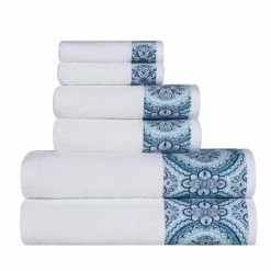 Top 10 🎉 Miranda Haus Medallion Turkish Cotton Soft Absorbent Bath Towel Set By Superior White/navy Blue 👍 -Miranda Haus Shop unnamed file 1350