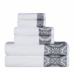 Top 10 🎉 Miranda Haus Medallion Turkish Cotton Soft Absorbent Bath Towel Set By Superior White/navy Blue 👍 -Miranda Haus Shop unnamed file 1353
