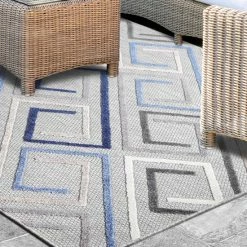 Flash Sale 🛒 Miranda Haus Modern Geometric Polypropylene Indoor/Outdoor Area Rug Grey 🥰 -Miranda Haus Shop unnamed file 1401