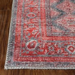 Coupon 👏 Miranda Haus Modern Geometric Diamond Indoor Polyester Area Rug Berry Red 🔥 -Miranda Haus Shop unnamed file 1413