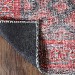 Coupon 👏 Miranda Haus Modern Geometric Diamond Indoor Polyester Area Rug Berry Red 🔥 -Miranda Haus Shop unnamed file 1414