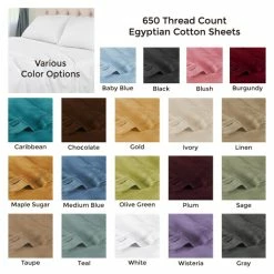 Deals 🤩 Egyptian Cotton 650 Thread Count Deep Pocket Solid Sheet Set By Miranda Haus White 🛒 -Miranda Haus Shop unnamed file 1442