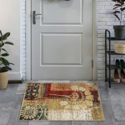 Cheapest 🎁 Miranda Haus Patchwork Rustic Floral Medallion Area Rug Collection Burgundy 🛒 -Miranda Haus Shop unnamed file 1472