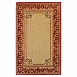 Outlet ❤️ Miranda Haus Longfield Traditional Scrolling Vines Area Rug Collection Tan ⭐ -Miranda Haus Shop unnamed file 1495