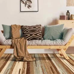 Cheap 🌟 Miranda Haus Stripes Abstract Lines Power-Looomed Indoor Area Rug Maroon 🧨 -Miranda Haus Shop unnamed file 1527