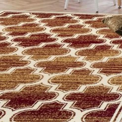 Promo 😍 Miranda Haus Moroccan Trellis Geometric Polypropylene Indoor Area Rug Gold ⌛ -Miranda Haus Shop unnamed file 1535