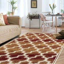 Promo 😍 Miranda Haus Moroccan Trellis Geometric Polypropylene Indoor Area Rug Gold ⌛ -Miranda Haus Shop unnamed file 1536