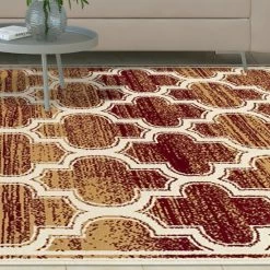 Promo 😍 Miranda Haus Moroccan Trellis Geometric Polypropylene Indoor Area Rug Gold ⌛ -Miranda Haus Shop unnamed file 1537