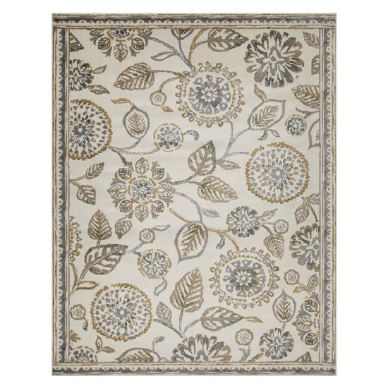 New π₯ Miranda Haus Redmond Gray Modern Floral Indoor Farmhouse Area Rug Grey π 9 New π₯ Miranda Haus Redmond Gray Modern Floral Indoor Farmhouse Area Rug Grey π - Image 7