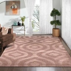 Cheap ✔️ Miranda Haus Joy Oversized Geometric Area Rug Rose Quartz 🎁