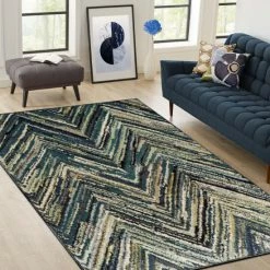 Wholesale 😉 Miranda Haus Avril Modern Geometric Chevron Indoor Area Rug Collection Teal 😍 -Miranda Haus Shop unnamed file 1639