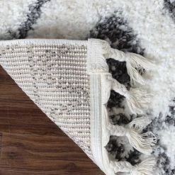 Best Pirce 🧨 Miranda Haus Boho Tribal Geometric Indoor Shag Area Rug With Tassels Cream/blue 🧨 -Miranda Haus Shop unnamed file 1644