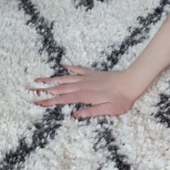 Best Pirce 🧨 Miranda Haus Boho Tribal Geometric Indoor Shag Area Rug With Tassels Cream/blue 🧨 -Miranda Haus Shop unnamed file 1645