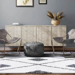 Best Pirce 🧨 Miranda Haus Boho Tribal Geometric Indoor Shag Area Rug With Tassels Cream/blue 🧨 -Miranda Haus Shop unnamed file 1647