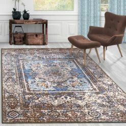 Best reviews of 🌟 Miranda Haus Traditional Oriental Medallion Washable Indoor Non-Slip Area Rug Mocha ⭐