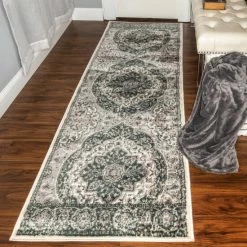 Hot Sale 😍 Miranda Haus Kellan Oriental Medallion Farmhouse Area Rug Ginger ✔️