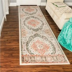 Hot Sale 😍 Miranda Haus Kellan Oriental Medallion Farmhouse Area Rug Ginger ✔️ -Miranda Haus Shop unnamed file 1692