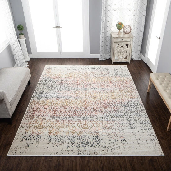 New β Miranda Haus Modern Distressed Damask Polypropylene Indoor Area Rug π€© 3 New β Miranda Haus Modern Distressed Damask Polypropylene Indoor Area Rug π€©