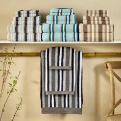 Buy 🌟 Miranda Haus Stripe Cotton Bath Sheet Chocolate 😍