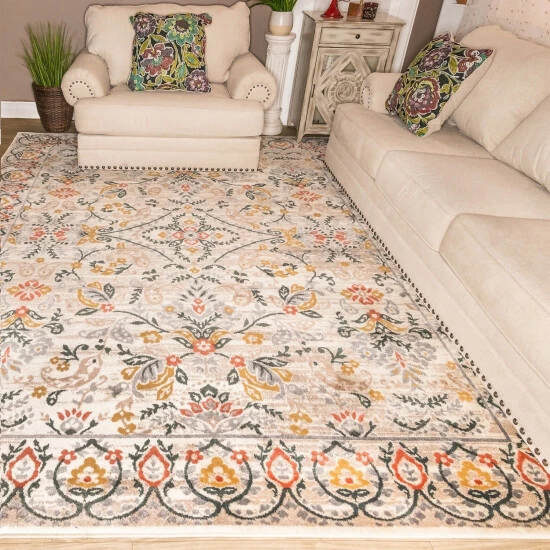 Hot Sale β€οΈ Miranda Haus Larkin Floral Paisley Tan Indoor Bohemian Area Rug 𧨠6 Hot Sale β€οΈ Miranda Haus Larkin Floral Paisley Tan Indoor Bohemian Area Rug 𧨠- Image 4