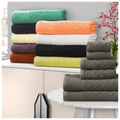 Coupon 🛒 Miranda Haus 100-percent Cotton Chevron 6-piece Towel Set Purple Passion 🧨