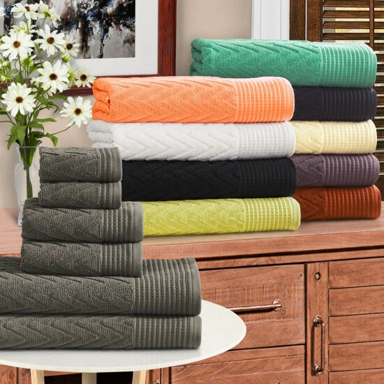 Coupon ๐ Miranda Haus 100-percent Cotton Chevron 6-piece Towel Set Purple Passion ๐งจ 4 Coupon ๐ Miranda Haus 100-percent Cotton Chevron 6-piece Towel Set Purple Passion ๐งจ - Image 2