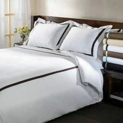 Best Pirce ⌛ Miranda Haus 300-Thread Count Cotton Breathable Solid Duvet Cover Set Black/grey 🎁