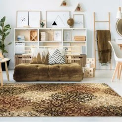 Coupon 💯 Miranda Haus Floral Medallion Polypropylene Indoor Area Rug Ginger 🌟 -Miranda Haus Shop unnamed file 190