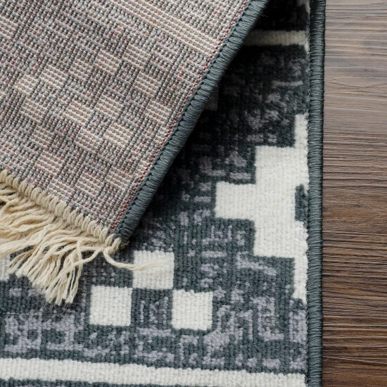 Best deal 👍 Miranda Haus Contemporary Geometric Fringe Indoor Area Rug Nightfall Blue 🤩 8 Best deal 👍 Miranda Haus Contemporary Geometric Fringe Indoor Area Rug Nightfall Blue 🤩 - Image 6
