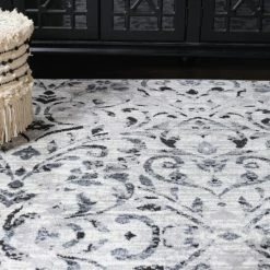 New ✨ Miranda Haus Arrigo Traditional Floral Scroll Area Rug Platinum 🎉 -Miranda Haus Shop unnamed file 1979