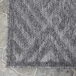 Brand new 🤩 Miranda Haus Modern Geometric Polypropylene Indoor/Outdoor Area Rug Charcoal 👍 -Miranda Haus Shop unnamed file 1982