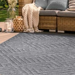 Brand new 🤩 Miranda Haus Modern Geometric Polypropylene Indoor/Outdoor Area Rug Charcoal 👍 -Miranda Haus Shop unnamed file 1986