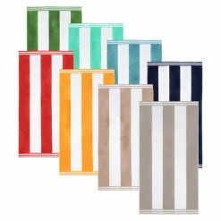 Coupon ⌛ Miranda Haus Winslow Oversized Cabana Stripe 2 Piece Beach Towel Charcoal 😍