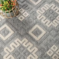Cheap 😉 Miranda Haus Modern Geometric Diamonds Indoor/Outdoor Area Rug Slate 🎉 -Miranda Haus Shop unnamed file 2032
