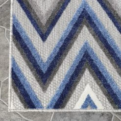 Deals 🛒 Miranda Haus Modern Zigzag Polypropylene Indoor/Outdoor Area Rug Cream 🎁 -Miranda Haus Shop unnamed file 2038