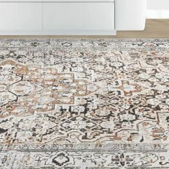 Brand new 🌟 Miranda Haus Geometric Floral Medallion Indoor Polyester Area Rug Charcoal 🔔 -Miranda Haus Shop unnamed file 2049