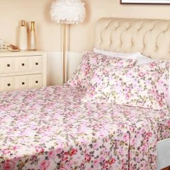 Coupon 🥰 Miranda Haus Cotton Sheet Set Vintage Floral Bedding Bohemian Wildflower White ⌛ -Miranda Haus Shop unnamed file 2069